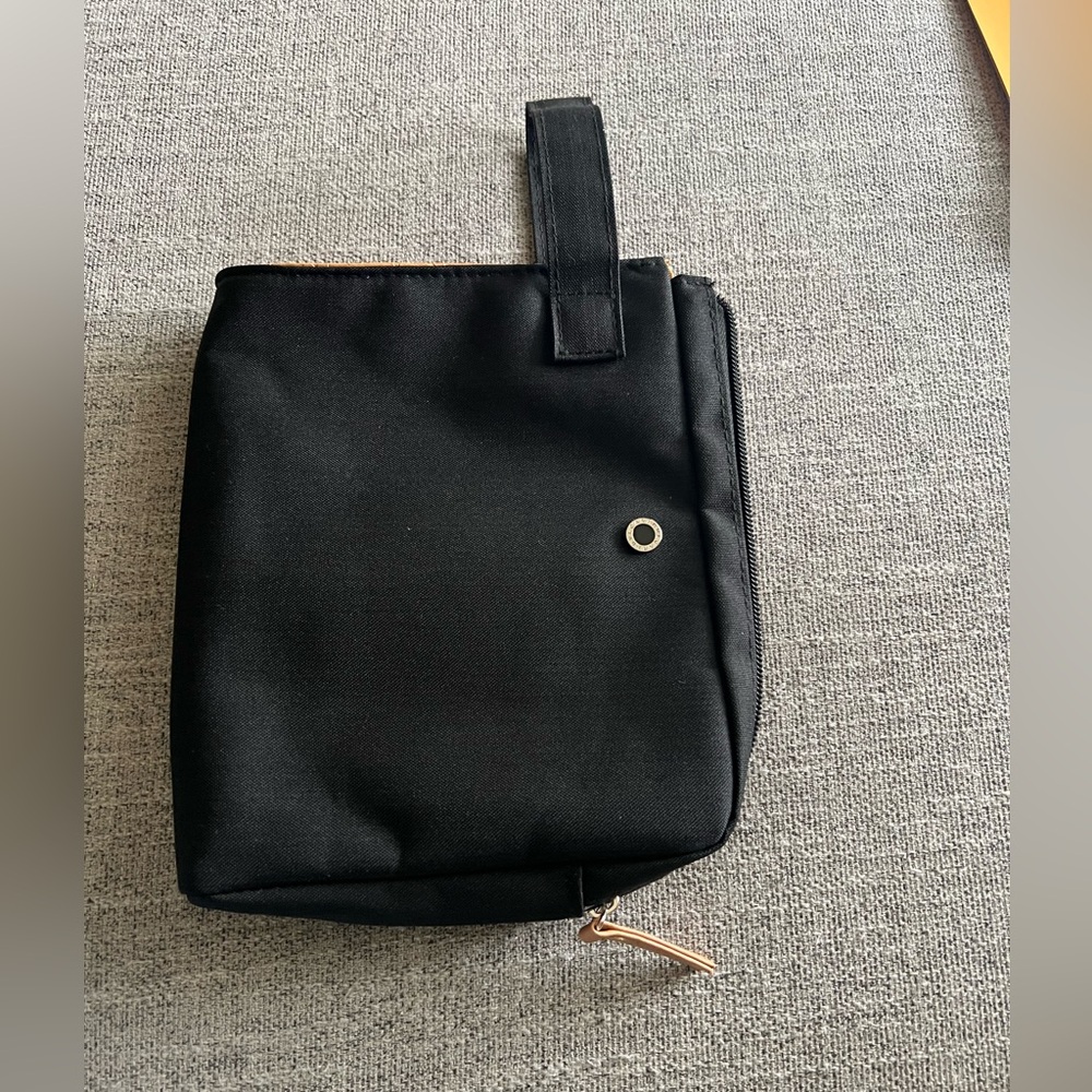 Bulgari Black Canvas Accessory bag with Silver Detail